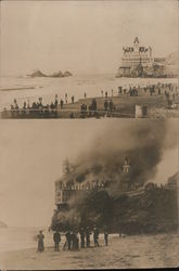 Cliff House Fire Before and After San Francisco, CA Postcard Postcard Postcard