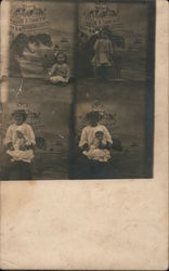 A Woman and Children Posing in Front of Cliff House Postcard