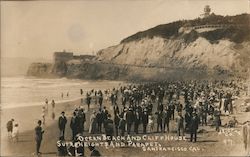 Ocean Beach and Cliff House Sutro Heights and Parapet Postcard