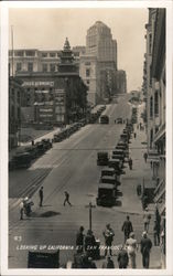 Looking up California St. San Francisco, CA Postcard Postcard Postcard