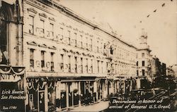 Lick House, Decorations in honor of arrival of General U.S. Grant Postcard