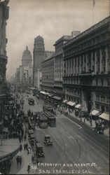 Emporium and Market St. Postcard