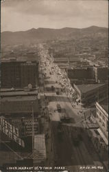 Upper Market St & Twin Peaks Postcard