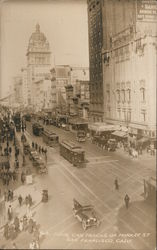 Four Car Tracks on Market St. Postcard