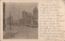 Destruction after Earthquake and Fire Postcard