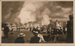 People Watching the Fire in San Francisco California Postcard Postcard Postcard