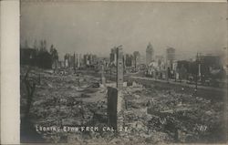 Looking Down from Cal. St. Earthquake Postcard