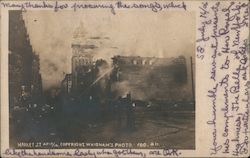 Market St. During Fire San Francisco, CA Whigham's Photo Postcard Postcard Postcard