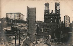 Buildings in Ruins, 1906 Earthquake Postcard