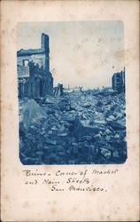 Ruins - Corner of Market and Main Streets San Francisco, CA Postcard Postcard Postcard