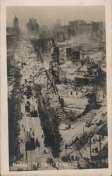 Market Street from Ferry Earthquake Postcard