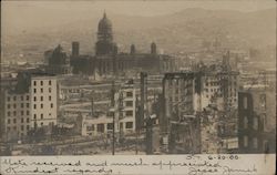 Destruction After Earthquake and Fire Postcard