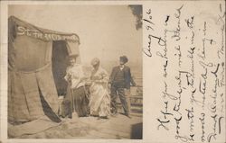 Two Women and One Man Standing Outside a Tent San Francisco, CA Postcard Postcard Postcard