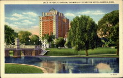 Lake In Public Garden Boston, MA Postcard Postcard