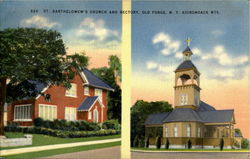 St. Barthelomew's Church And Rectory Old Forge, NY Postcard Postcard