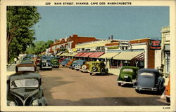 Main Street Hyannis Cape Cod, MA Postcard Postcard