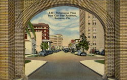 Picturesque View From City Pier Archway Postcard