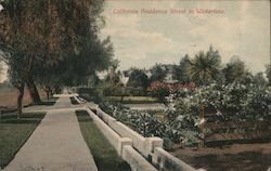 California residence street in Wintertime Postcard Postcard Postcard