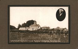 Luther Burbanks Experimental Grounds Residence in Background Postcard