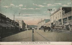 Fourth St. Looking East Santa Rosa, CA Postcard Postcard Postcard