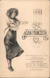 SF Girl Where the Girls Have Hearts of Gold...And to Men are Never Cold San Francisco, CA Postcard Postcard Postcard