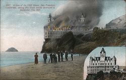 A View of the Cliff House, During Fire Which Totally Destroyed It, September 7th, 1907. Postcard