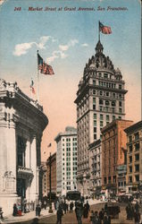 Market Street at Grant Avenue San Francisco, CA Postcard Postcard Postcard