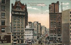 San Francisco Rebuilding Market and Kearny Streets Postcard