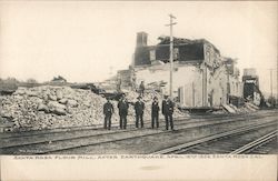 View of Destroyed Santa Rosa Flour Mill after the 1906 Earthquake California Postcard Postcard Postcard