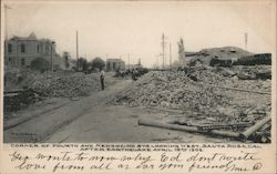 Corner of Fourth and Mendocino Sts. Looking West After Earthquake April 18th 1906 Santa Rosa, CA Postcard Postcard Postcard