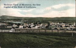 Birdseye View of Monterey, the First Capital of the State of California Postcard Postcard Postcard