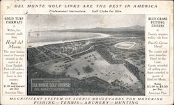 Del Monte Golf Links Are The Best In America The Famous Del Monte Golf COurse Postcard