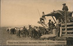 Thirty-Horse Combined Harvester Postcard