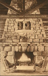 Fireplace - Pebble Lodge - Seventeen Mile Drive Postcard