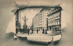 Market Street, Showing Lotta's Fountain and Palace Hotel San Francisco, CA Postcard Postcard Postcard