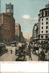 Looking down Market Street Postcard