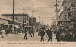 Fillmore St. South From O'Farrell St. Postcard