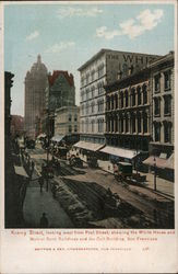 Kearny Street Looking West from Post Street, Showing the White House and Mutual Bank Buildings and Call Building San Francisco,  Postcard