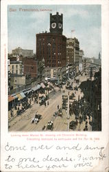 Looking Down Market St. Showing Old Chronicle Building San Francisco, CA Postcard Postcard Postcard