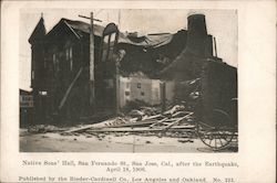 Native Sons' Hall. Mason Street, San Francisco. Damaged by Earthquake of April 18, 1906 Postcard