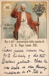 Per il 90 anniversario della nascita di S. S. Papa Leone XIII. 2 Marzo, 1810 - 1900. Postcard