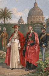 Pope Pius X Walking in the Gardens of the Vatican Religious Postcard Postcard Postcard