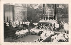 The Vatican at Rome, His Holiness Pope Pius XI and Cardinals Postcard