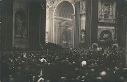 The Pope Giving his Blessing in Front of a Large Crowd Religious Postcard Postcard Postcard