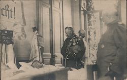 Kaiser Wilhelm visiting a German hospital Royalty Postcard Postcard Postcard