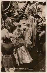 H.M. The Queen Arriving at Westminster Abbey Royalty Postcard Postcard Postcard