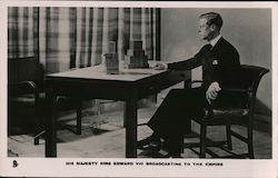 King Edward VIII seated at a desk Postcard