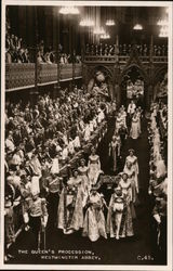 The Queen's Procession, Westminster Abbey Royalty Postcard Postcard Postcard