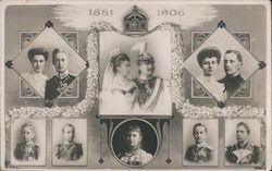 Kaiser Wilhelm II and Empress Augusta with Children Royalty Postcard Postcard Postcard