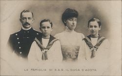 The Family of the Duke of D'Aosta of Italy Royalty Postcard Postcard Postcard